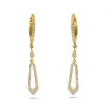 14K Yellow Gold Diamond Leverback Fancy Dangle Earrings