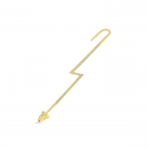 14K Yellow Gold Diamond Lightning Bolt Pin Earring