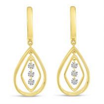 14K Yellow Gold Dashing Diamonds Chandelier Drop Earrings