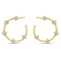 14K Yellow Gold Open Constellation Earrings