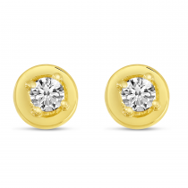 14K Yellow Gold Diamond Stud Earrings