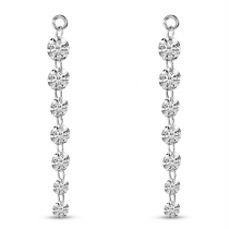 14K White Gold Graduated Earring Jacket 