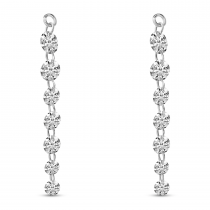 14K White Gold Graduated Earring Jacket 