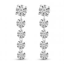 14K White Gold Dashing Diamonds Drop Earrings