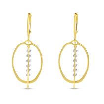 14K Yellow Gold Double Oval .60 ct Dashing Diamond 3D Earrings