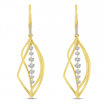 14K Yellow Gold 3D Swirl Earrings