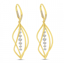 14K Yellow Gold 3D Swirl Earrings