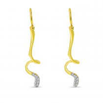 14K Yellow Gold Diamond Fashion Swirl Earrings