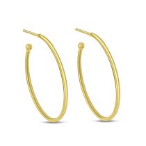 14K Yellow Gold Dashing Diamonds Sliding Diamond Hoop Earrings