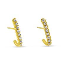 14K Yellow Gold Diamond Super Huggie