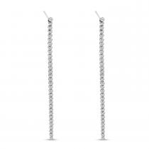 14K White Gold Single Diamond Flexible Dangle Earrings