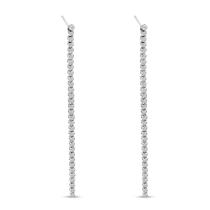 14K White Gold Single Diamond Flexible Dangle Earrings