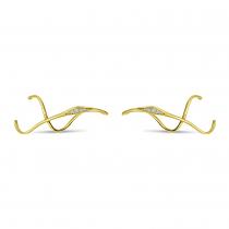 14K Yellow Gold Diamond Freeform Ear Cuff