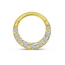 14K Yellow Gold Half Pair Diamond Daith Piercing Earring