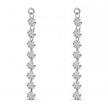 14K White Gold Dashing Diamonds Jacket Earrings