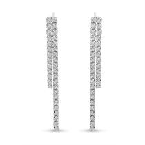 14K White Gold Duo Diamond Flexible Earrings
