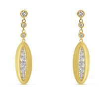 14K Yellow Gold Graduated Diamond Dangle Earrings