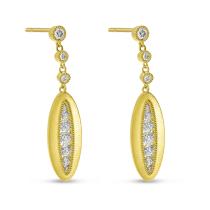 14K Yellow Gold Graduated Diamond Dangle Earrings