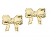 14K Yellow Gold Baby Bow Screwback Earrings