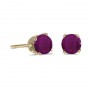 14k Yellow Gold Round Ruby Stud Earrings