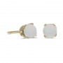 14k Yellow Gold Round Opal Stud Earrings