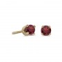 14k Yellow Gold Round Garnet Screw-back Stud Earrings