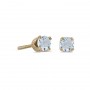 14k Yellow Gold Round Aquamarine Screw-back Stud Earrings