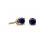 14k Yellow Gold Round Sapphire Screw-back Stud Earrings