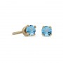 14k Yellow Gold Round Blue Topaz Screw-back Stud Earrings