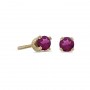 14k Yellow Gold Round Rhodolite Garnet Screw-back Stud Earrings