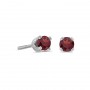 14k White Gold Round Garnet Screw-back Stud Earrings