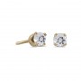 14k Yellow Gold Round White Topaz Stud Earrings