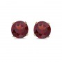 14k Yellow Gold Round Garnet Stud Earrings