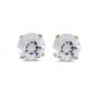 14k Yellow Gold Round White Topaz Stud Earrings