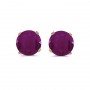 14k Yellow Gold Round Ruby Stud Earrings