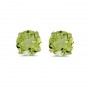 14k Yellow Gold Round Peridot Stud Earrings