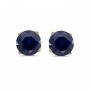 14k Yellow Gold Round Sapphire Stud Earrings