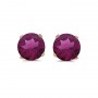 14k Yellow Gold Round Rhodolite Garnet Stud Earrings