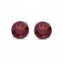 14k White Gold Round Garnet Stud Earrings