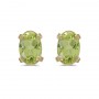 14k Yellow Gold Oval Peridot Earrings
