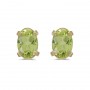 14k Yellow Gold Oval Peridot Earrings