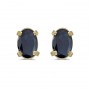 14k Yellow Gold Oval Sapphire Earrings