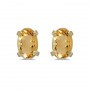 14k Yellow Gold Oval Citrine Earrings