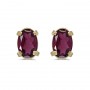14k Yellow Gold Oval Rhodolite Garnet Earrings