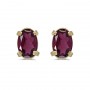 14k Yellow Gold Oval Rhodolite Garnet Earrings