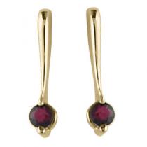 14K Yellow Gold Ruby Drop Earrings