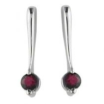 14K White Gold Ruby Drop Earrings