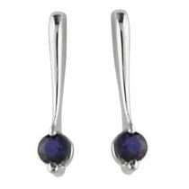 14K White Gold Sapphire Drop Earrings