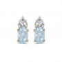 14k Yellow Gold Oval Aquamarine Earrings