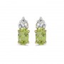 14k Yellow Gold Oval Peridot Earrings